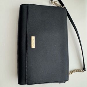 Kate Spade Black Clutch with Gold Accents